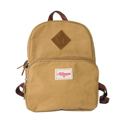 New Fashion printing brown washed craft paper backpack