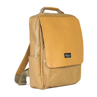 Portable Digital Multi-function Washed Kraft Paper Backpack With PU