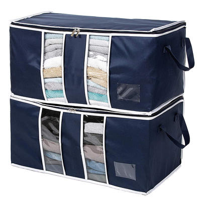 Large Capacity Clothes Storage Bag Organizer with Reinforced Handle Thick Fabric for Comforters