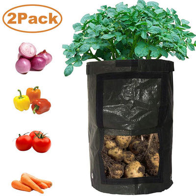 2-Pack Black 10 Gallon Garden Grow Bags Durable Plant Growing Bags