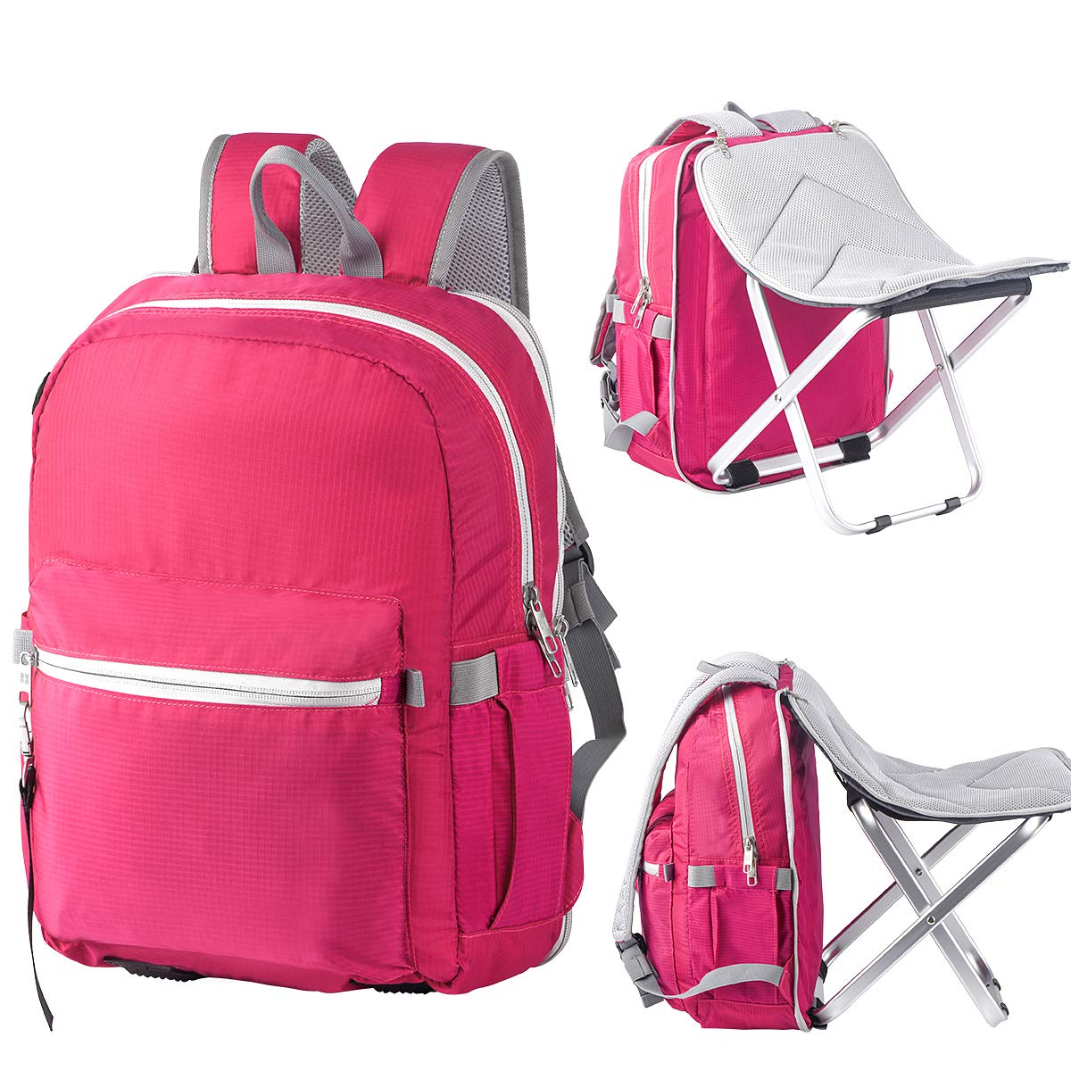 Backpack Stool Combo - Detachable Portable Folding Chair