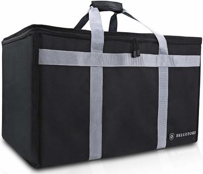 Insulated Food Delivery Bag - Waterproof Warmer Cooler Grocery Storage Bags - Restaurant Buffet Server, Warming Tray, Lunch Container Store - Steamer, Pizza Box, Chafing Dish & Casserole Carrying Case