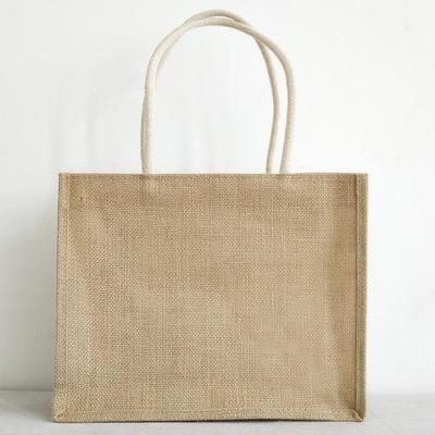 Eco Recycle Reusable Large Burlap Jute Hemp Shopping Tote Bag