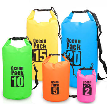 Outdoor foldable customized 500D PVC tarpaulin waterproof dry backpack bag