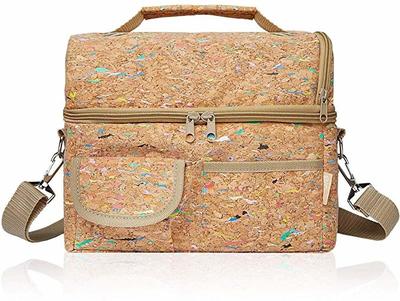 Cork Lunch Bag Insulated cooler box with Adjustable Shoulder Strap and handle