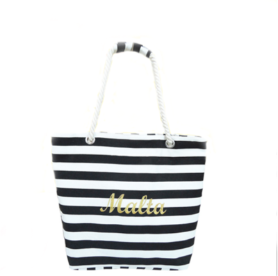 Beach Bag With Inner Zipper Pocket Tote Bag with Rope Handles