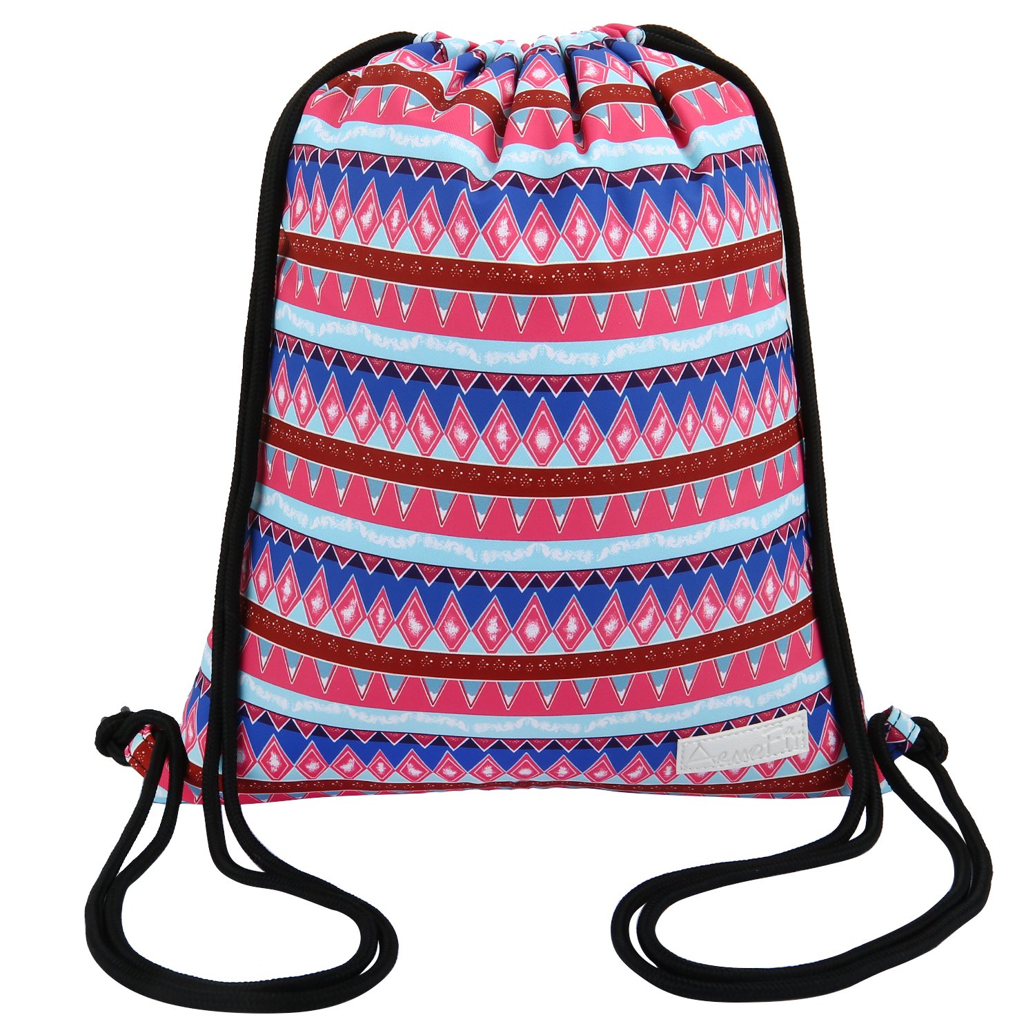 Drawstring Backpack Waterproof Boho Print String Bag