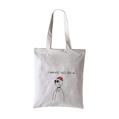 'I Have No Idea' Cotton Canvas Tote Bag Stylish Casual Shoulder Bag with Zipper and Pocket for Shopping Travel and School Work Red Eco-Friendly (Redcap)