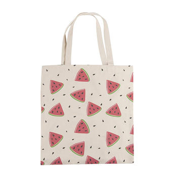 Reusable Grocery Bags - 3-Pack Tote Bags with Handles, 3 Different Fruit Designs, Durable Cotton Canvas Shopping Bags, 14.2 x 16.1 Inches