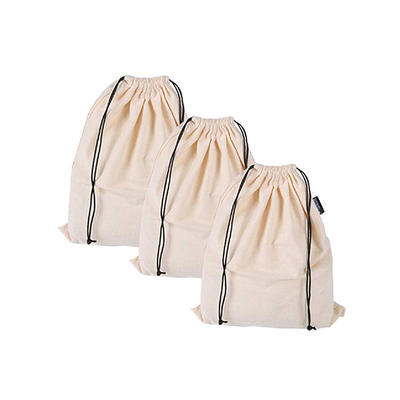Set of 3 Cotton Breathable Dust-Proof Drawstring Storage Pouch Bag